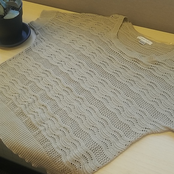 august silk Tops - EUC August Silk Crochet Sweater